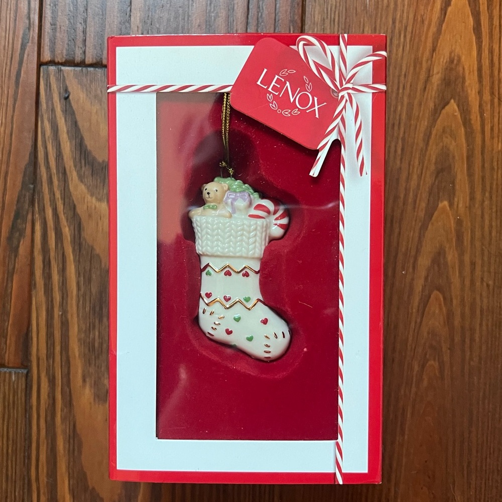 NEW Lenox Teddy Bear Stocking Ornament